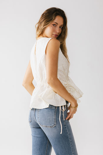 Miranda Textured Blouse in Ivory - FINAL SALE