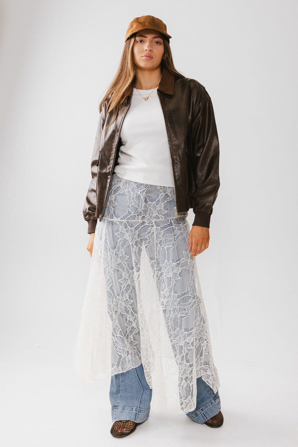 Tatum Lace Maxi Skirt in Cream - FINAL SALE