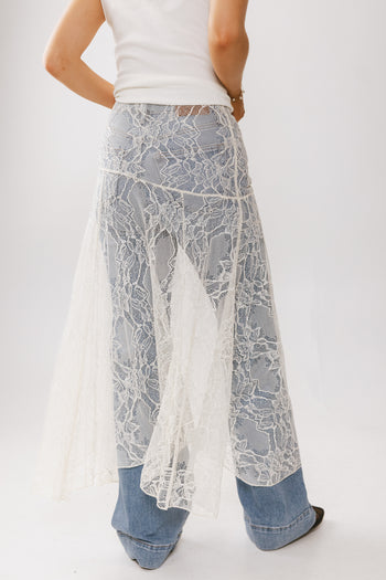 Tatum Lace Maxi Skirt in Cream - FINAL SALE