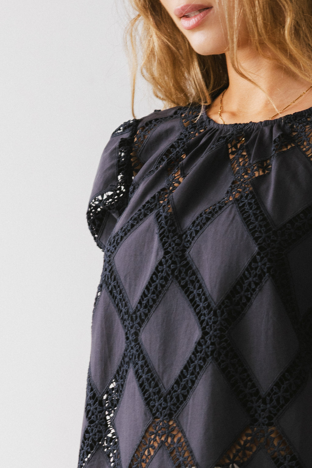 Noelle Loose Blouse in Navy - FINAL SALE