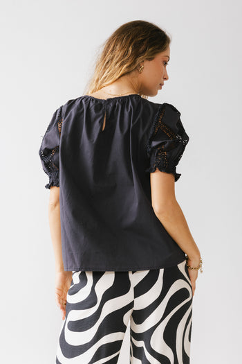 Noelle Loose Blouse in Navy - FINAL SALE