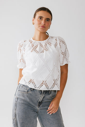 Noelle Loose Blouse in White - FINAL SALE
