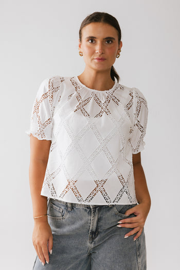Noelle Loose Blouse in White - FINAL SALE