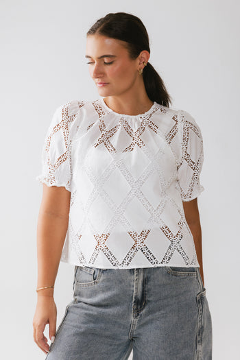 Noelle Loose Blouse in White - FINAL SALE