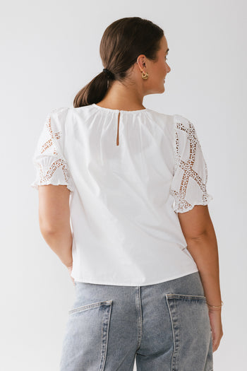 Noelle Loose Blouse in White - FINAL SALE