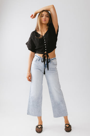 Alma Smocked Blouse in Black - FINAL SALE