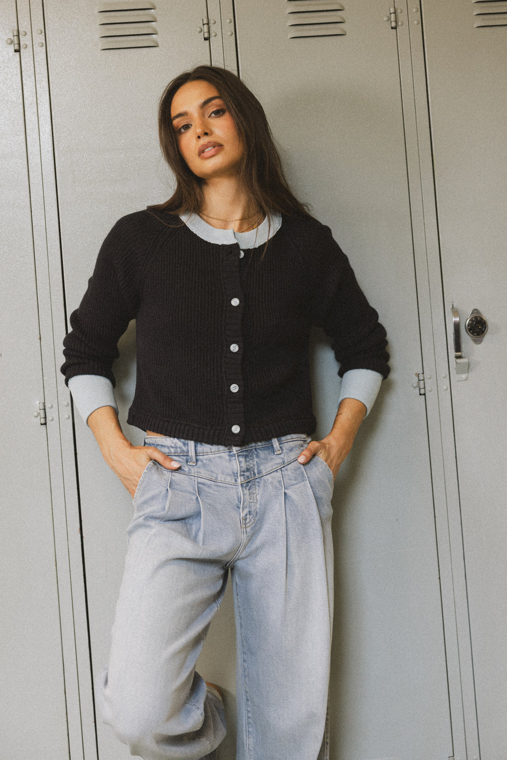 Contrast Ribbed Hemlines
