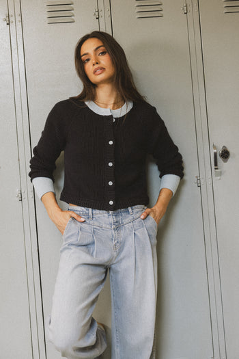 Contrast Ribbed Hemlines