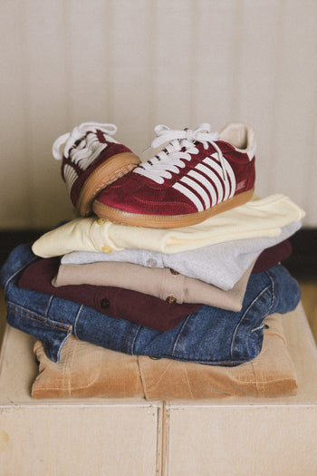 Stevie Striped Sneaker in Wine