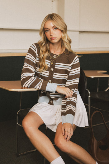 striped cardigan