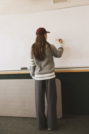 GREY STRIPED PANTS