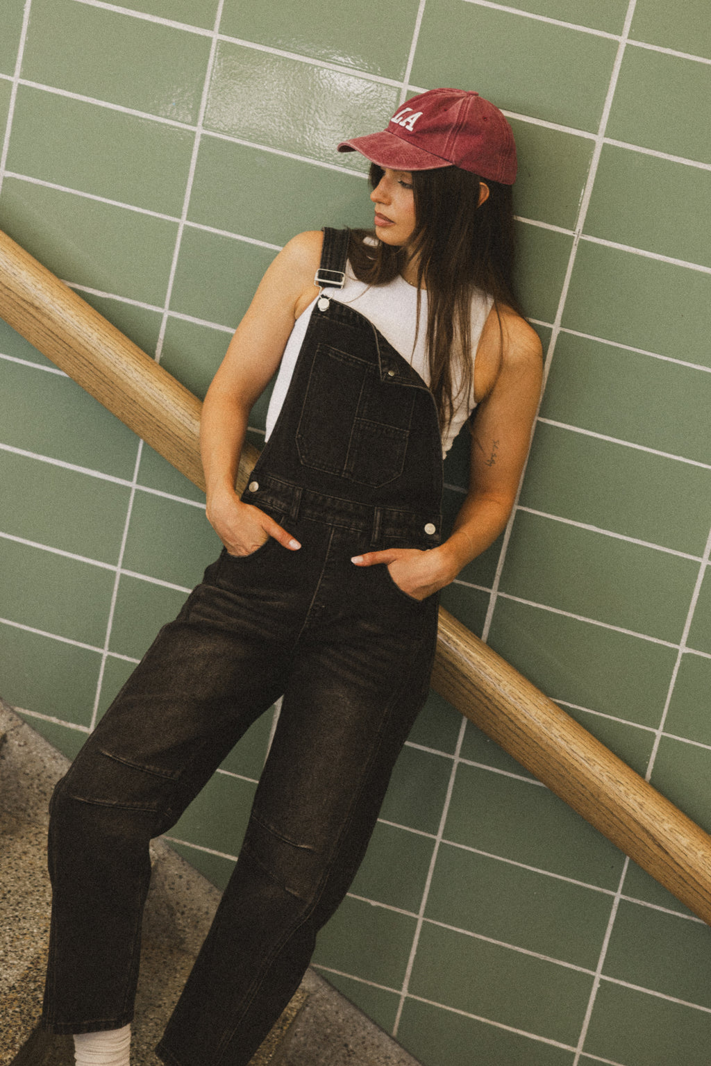 Tansy Denim Overalls in Black - FINAL SALE