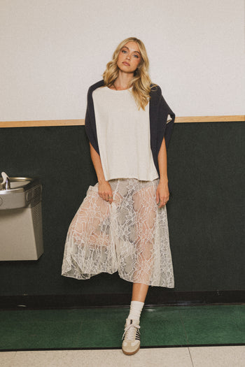  Lace Maxi Skirt in Cream