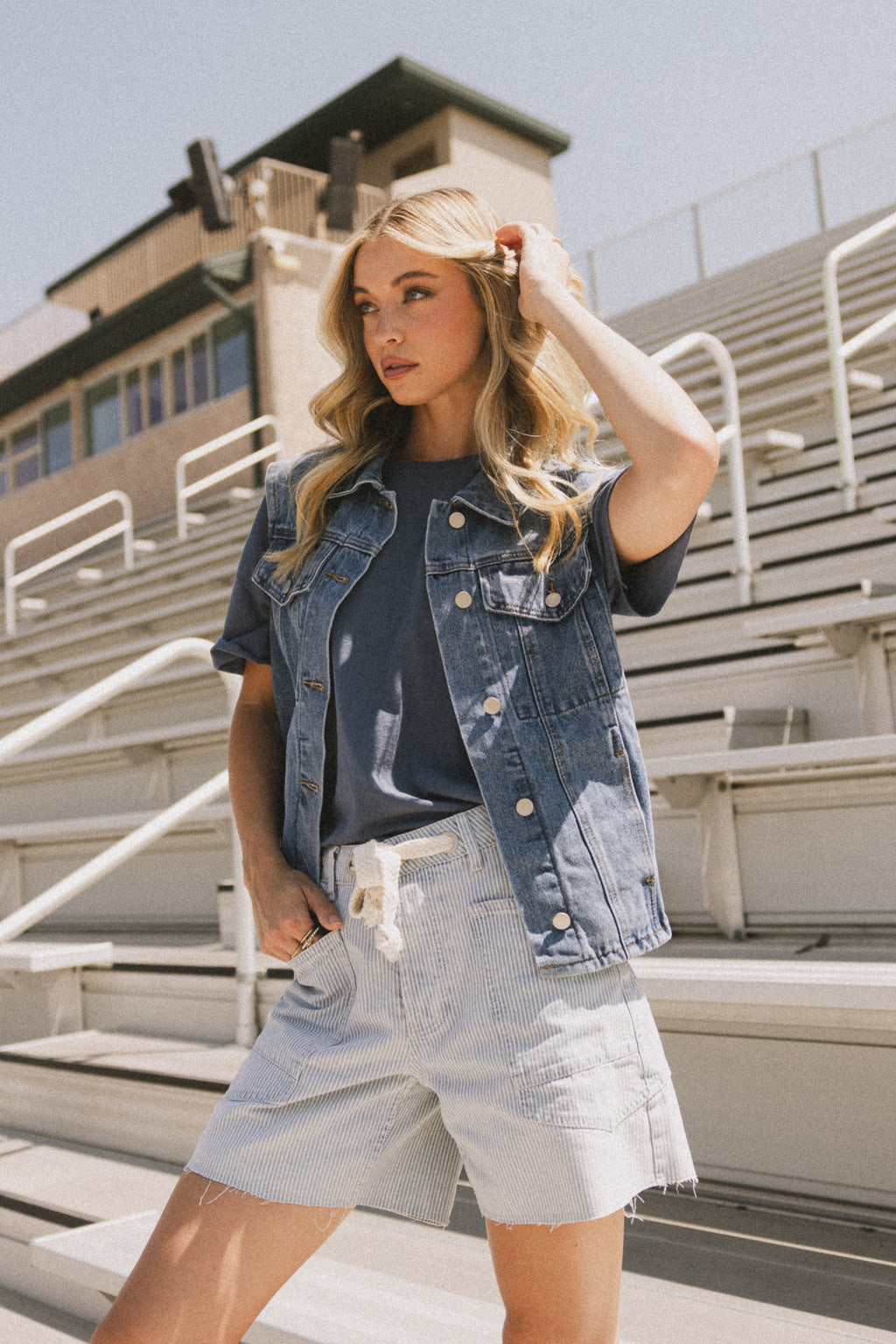 Jasmine Denim Vest in Medium Wash