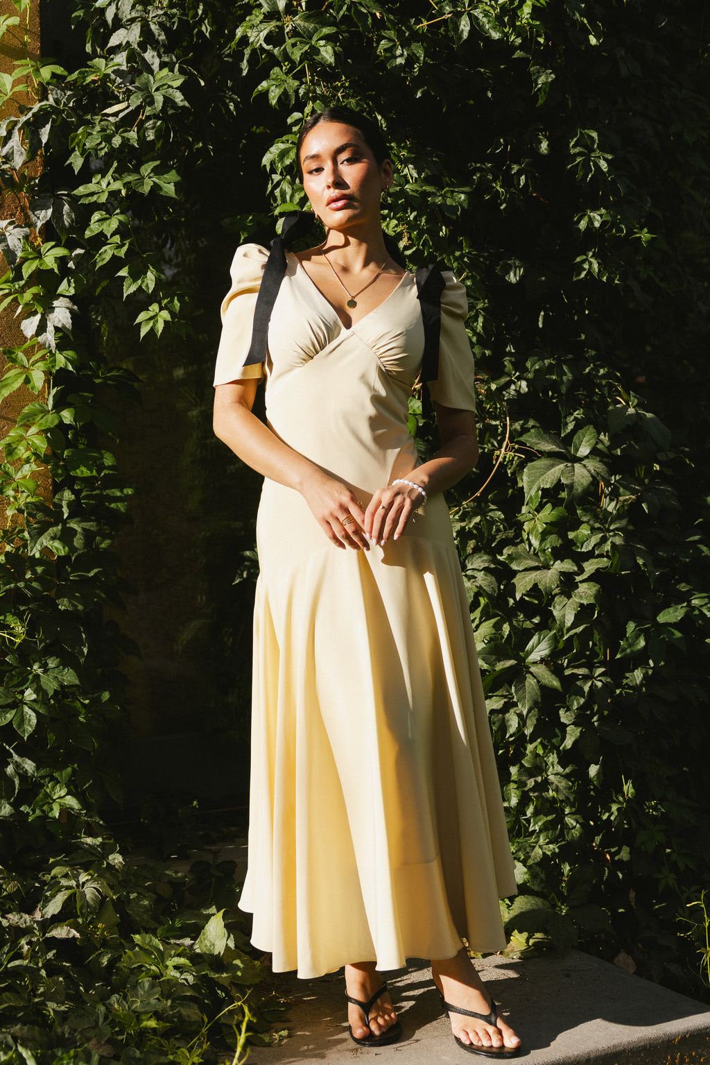 Nellie Drop Waist Maxi Dress in Yellow Nellie Drop Waist Maxi Dress in Yellow
