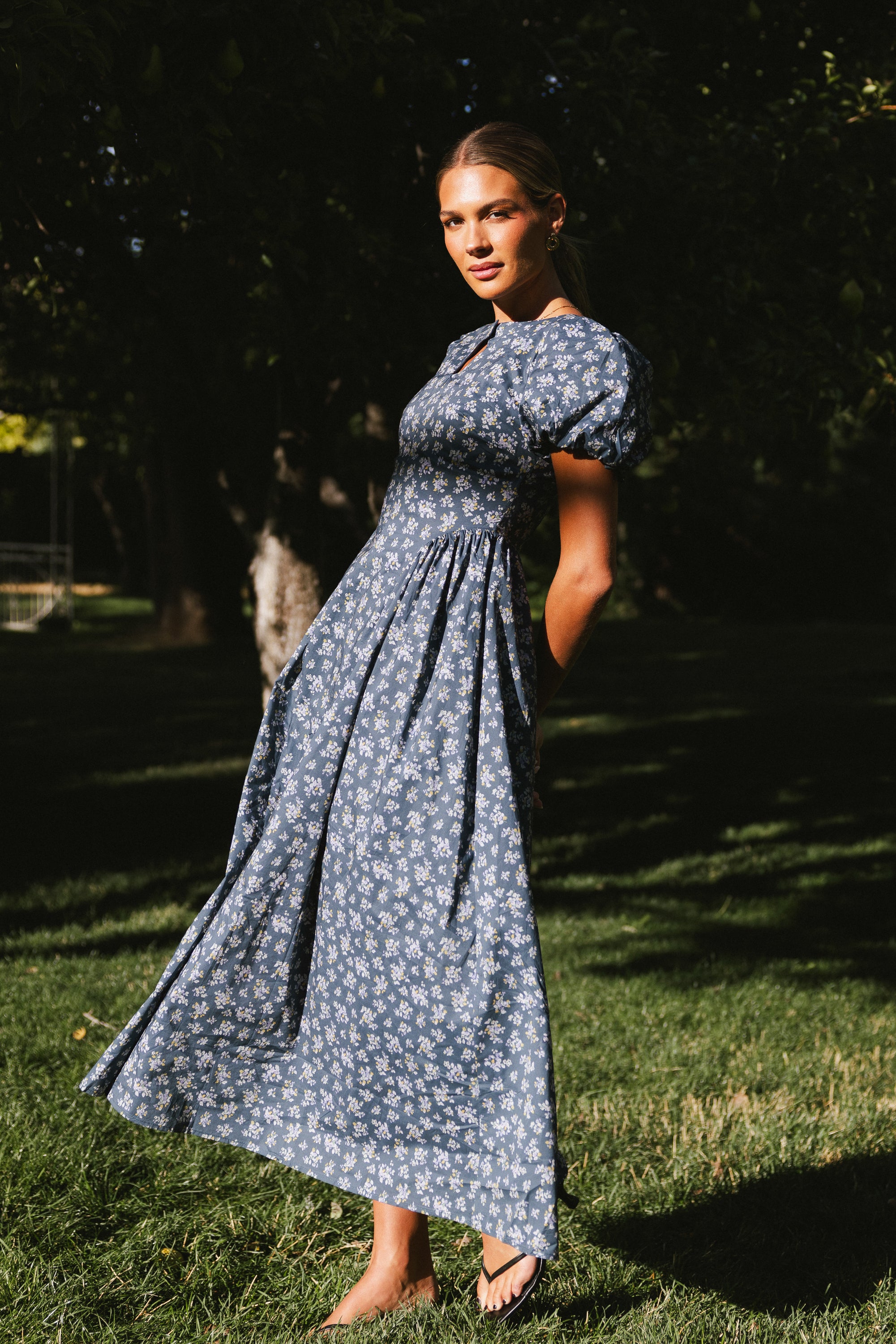 Baylor Floral Maxi Dress in Blue- FINAL SALE