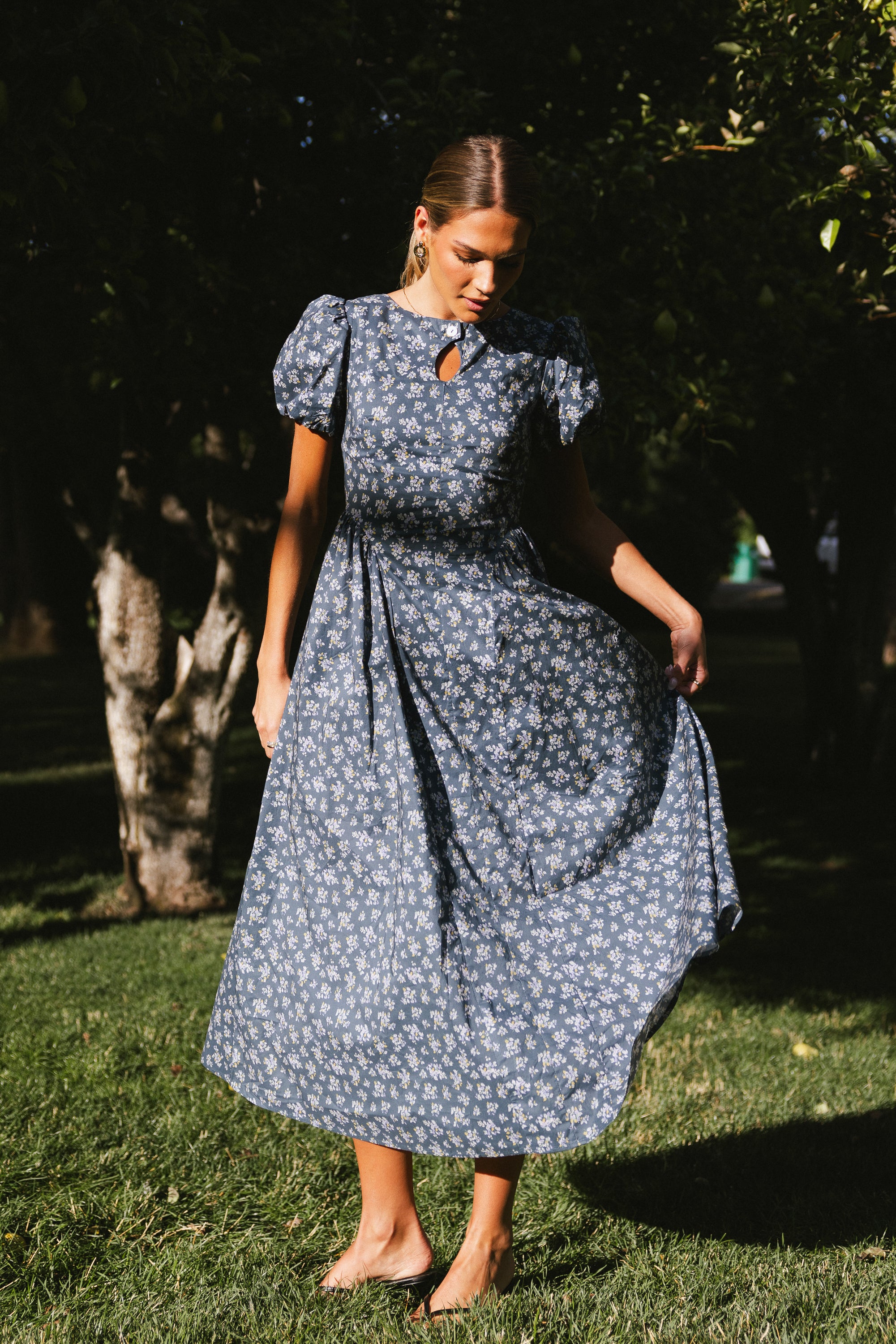 Baylor Floral Maxi Dress in Blue- FINAL SALE