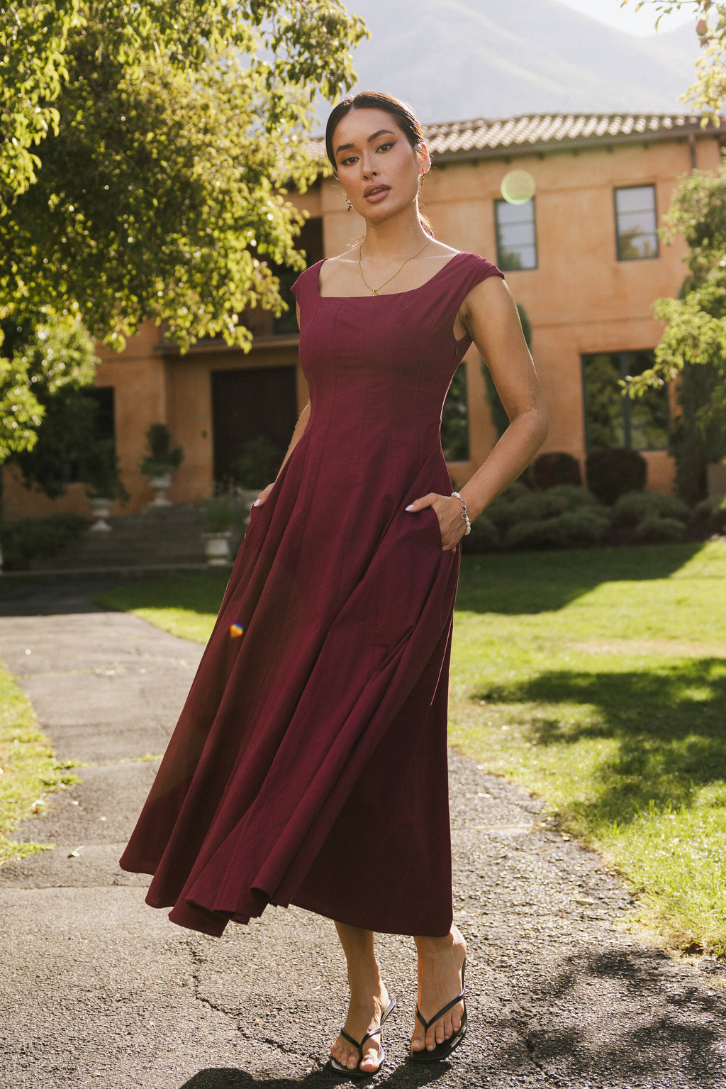 MIDI DRESS WITH POCKETS