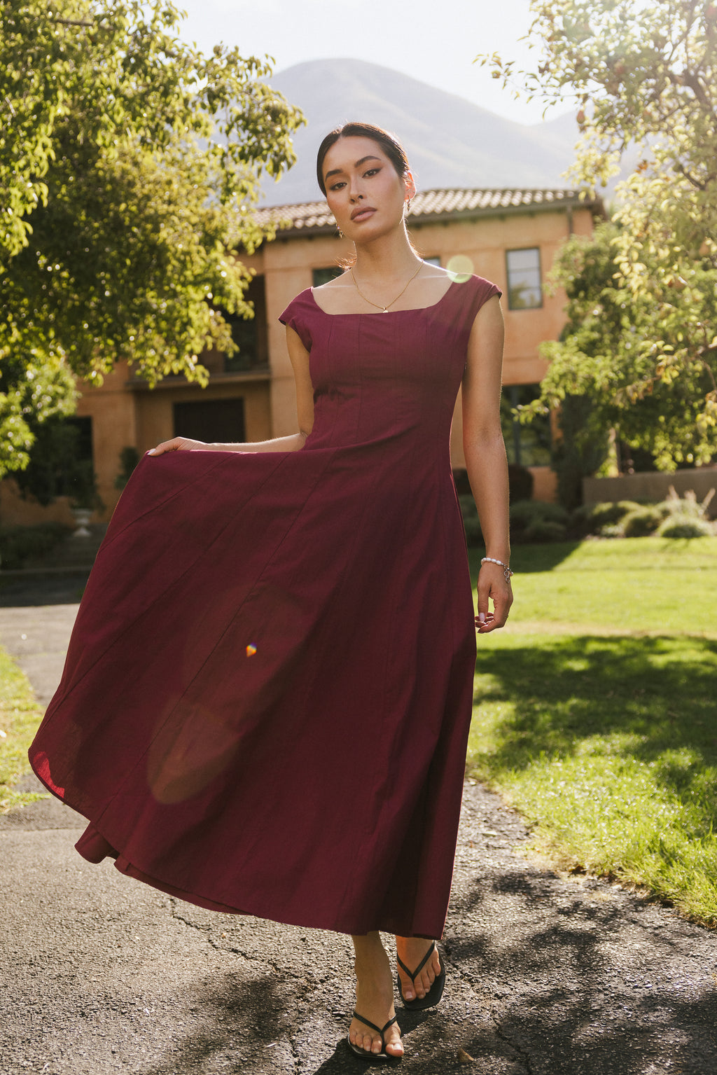Colin Midi Dress in Burgundy - FINAL SALE Colin Midi Dress in Burgundy - FINAL SALE