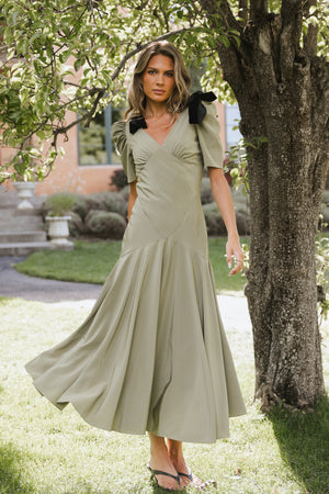 Nellie Drop Waist Maxi Dress in Sage - FINAL SALE Nellie Drop Waist Maxi Dress in Sage - FINAL SALE