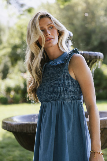  Denim Midi Dress