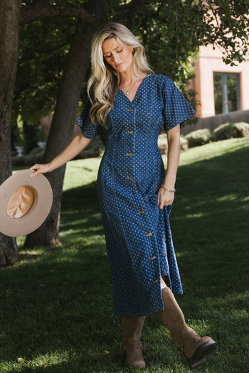 denim maxi dress