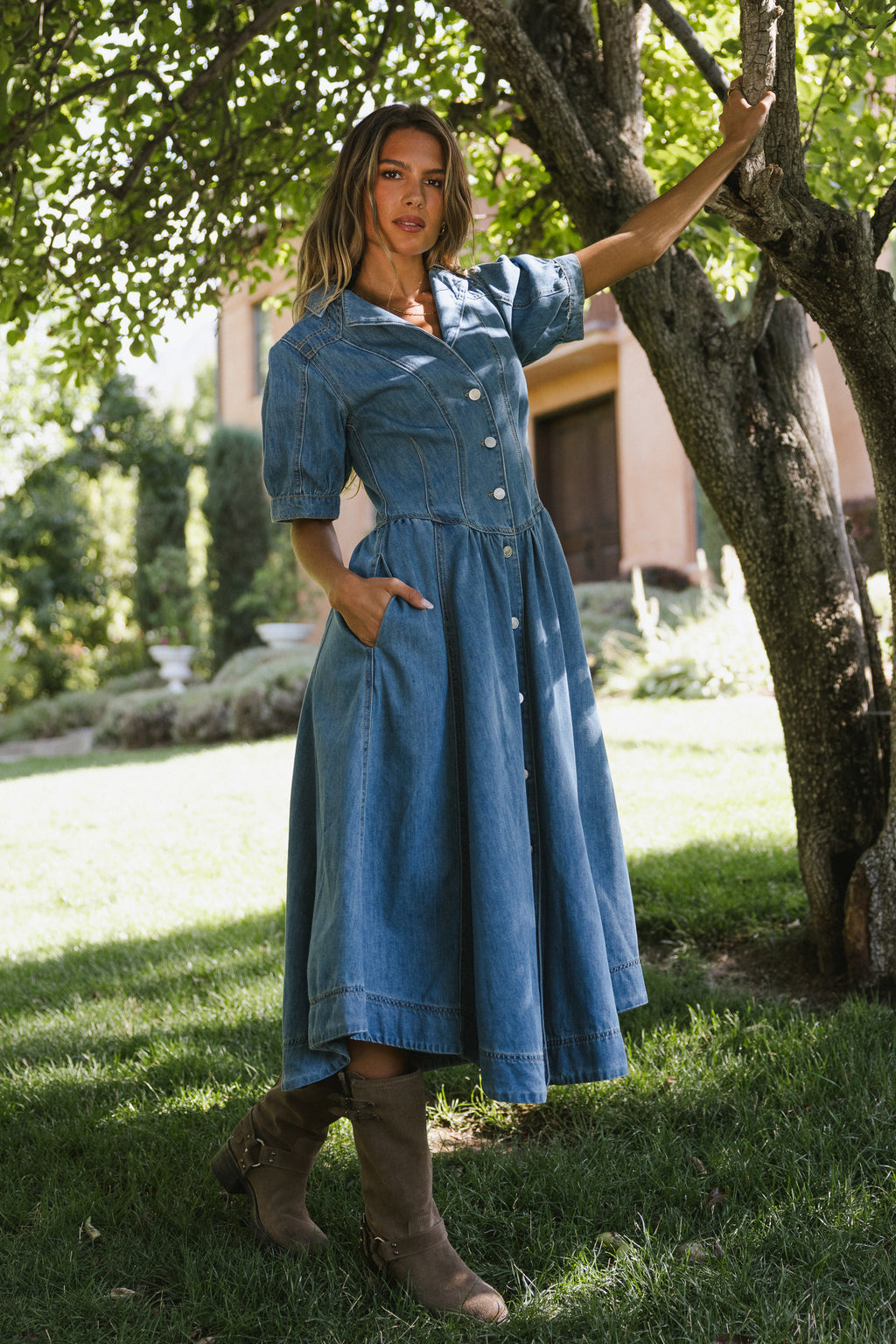 Mylie Denim Maxi Dress Mylie Denim Maxi Dress
