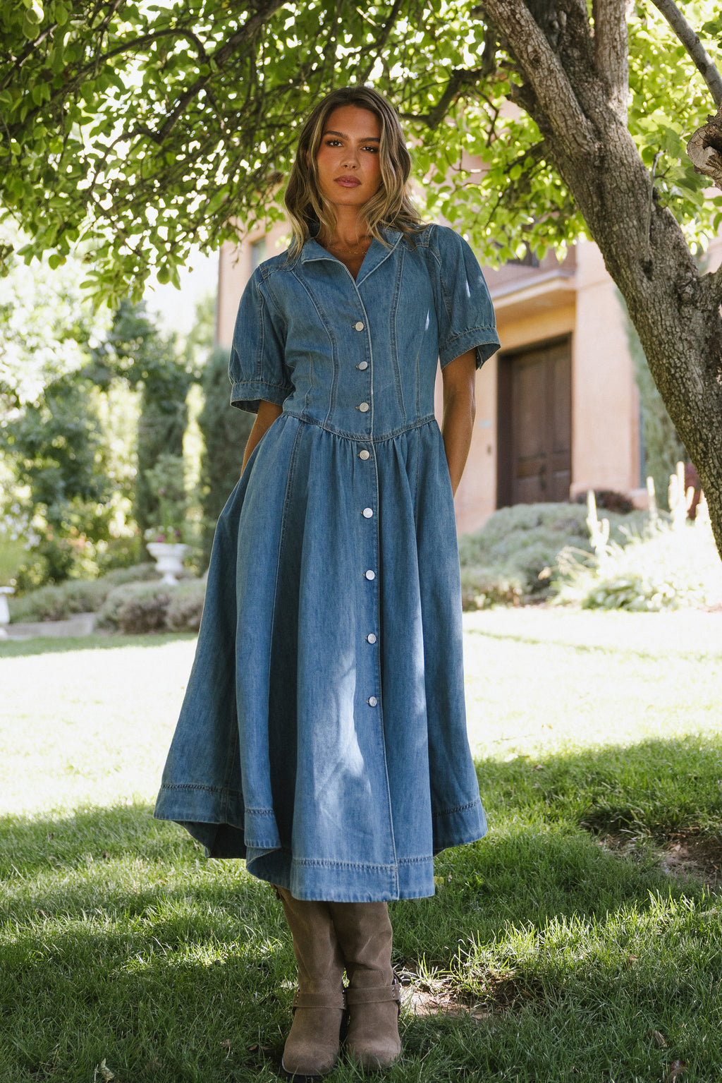 DENIM BUTTON DOWN DRESS