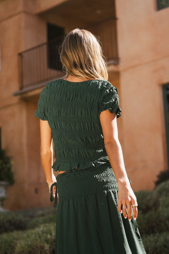 TEAL SMOCKED TOP