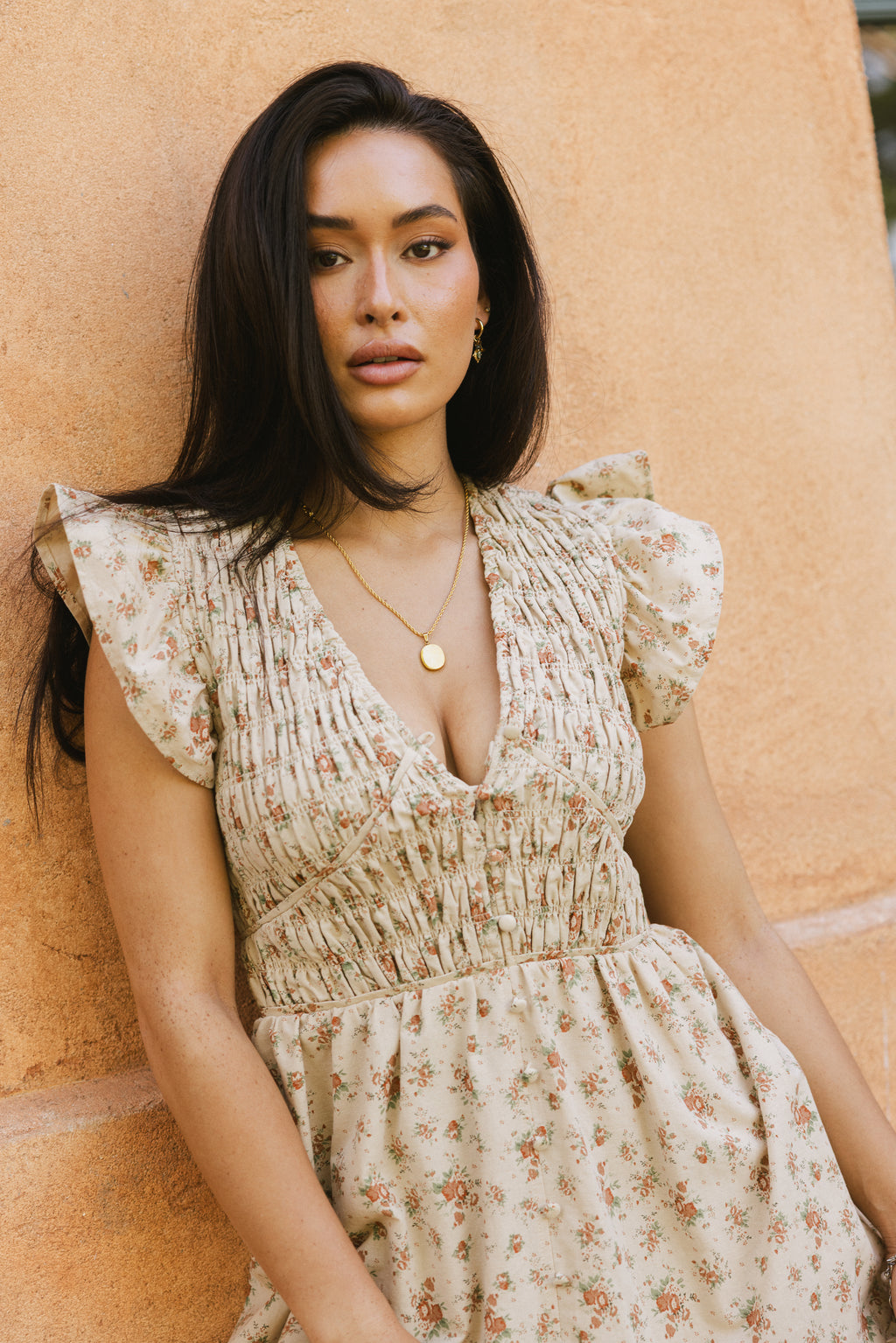 FLORAL PRINT WITH A SMOCKED WAIST