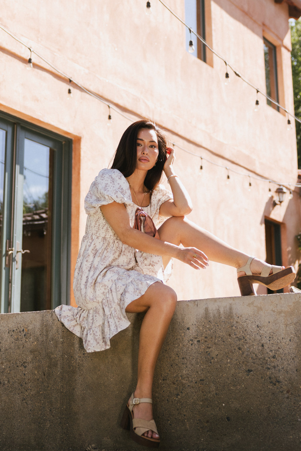 SHORT SLEEVE PRINTED DRESS