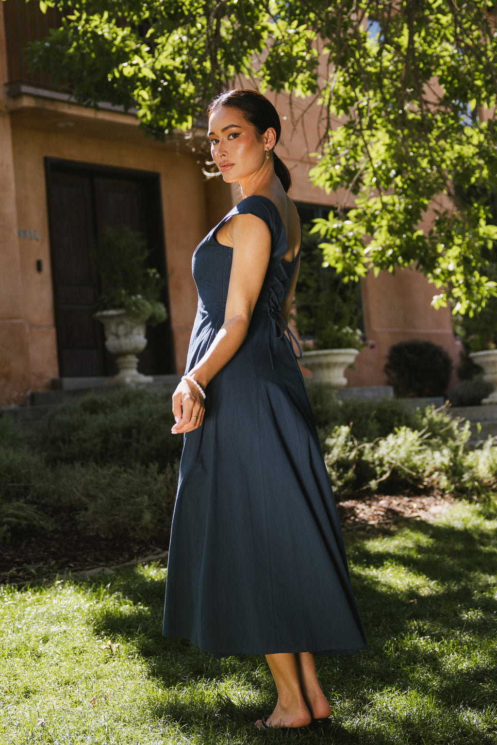 MIDI LENGTH BLUE DRESS