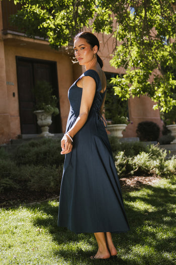 MIDI LENGTH BLUE DRESS