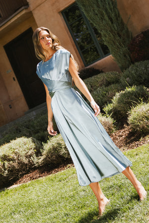 Rosalind Midi Dress in Blue - FINAL SALE