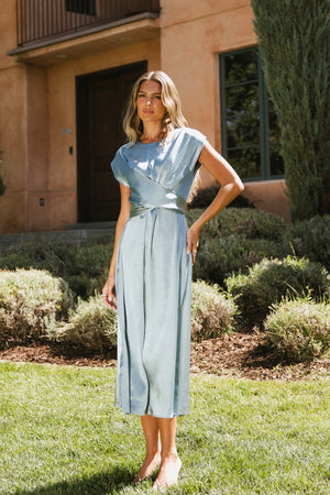Rosalind Midi Dress in Blue - FINAL SALE