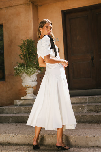 zip up back on cream maxi dress