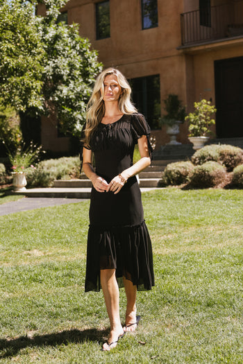 Sheer Midi Dress IN BLACK