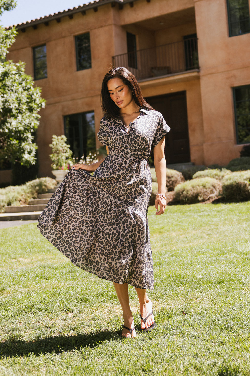 Ayda Leopard Midi Dress