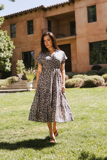 Ayda Leopard Midi Dress - FINAL SALE