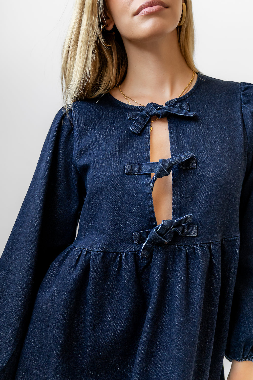 DARK WASH DENIM DRESS