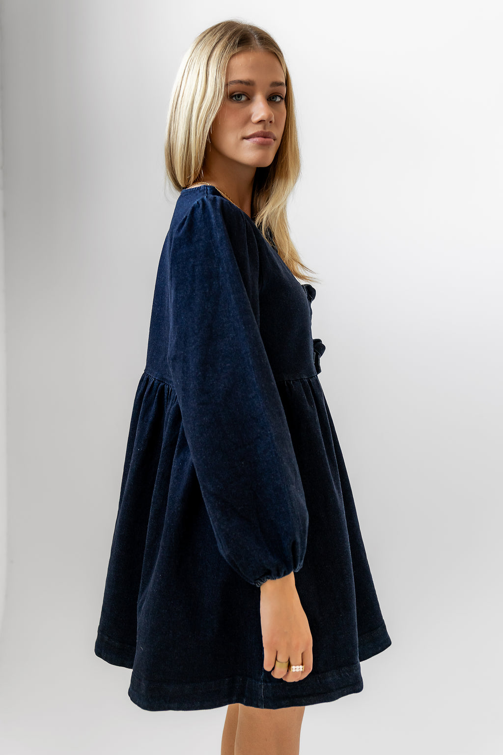 LONG SLEEVE DENIM DRESS 