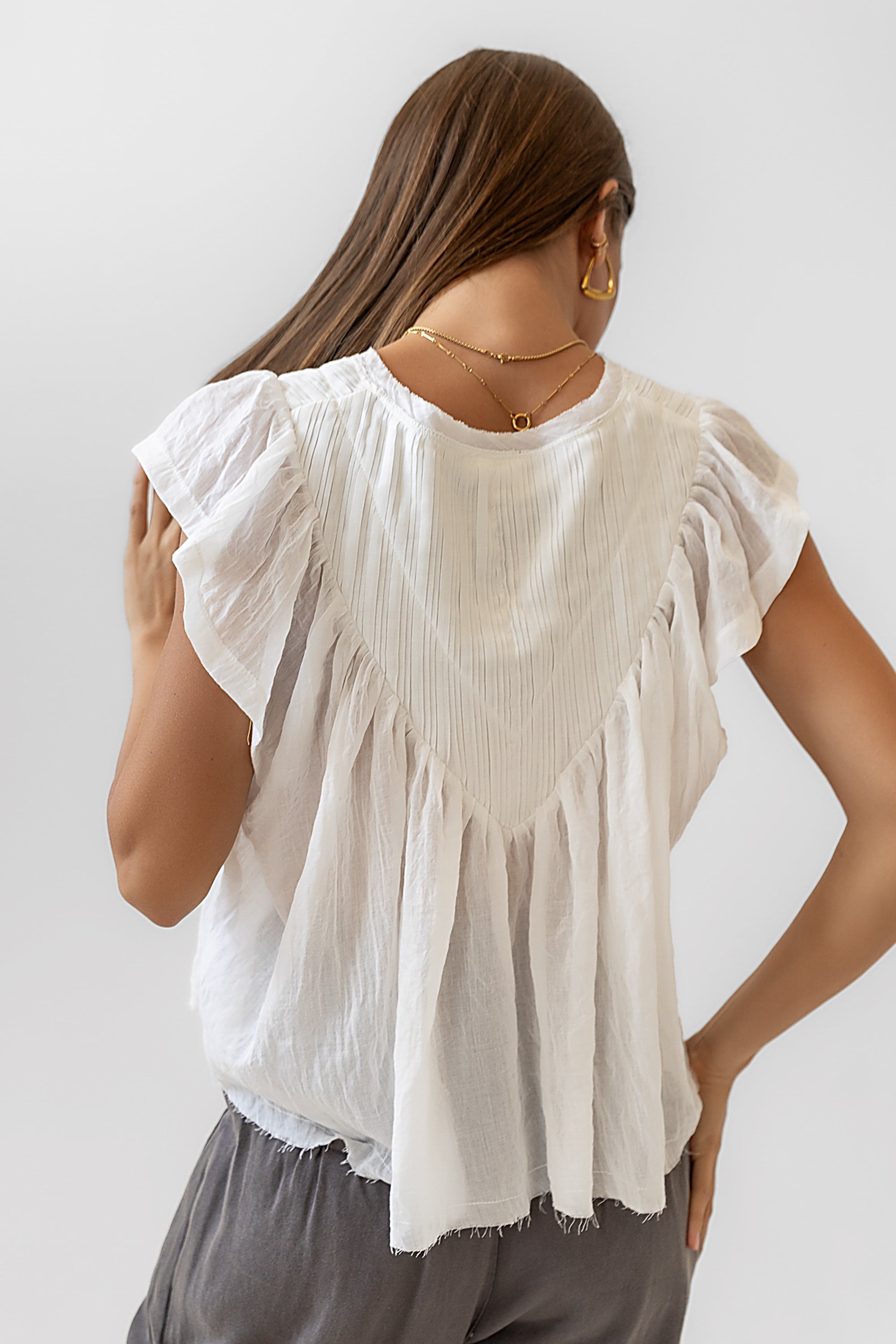 Leia Blouse in Cream - FINAL SALE