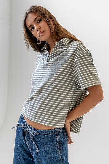 Striped Top in Grey