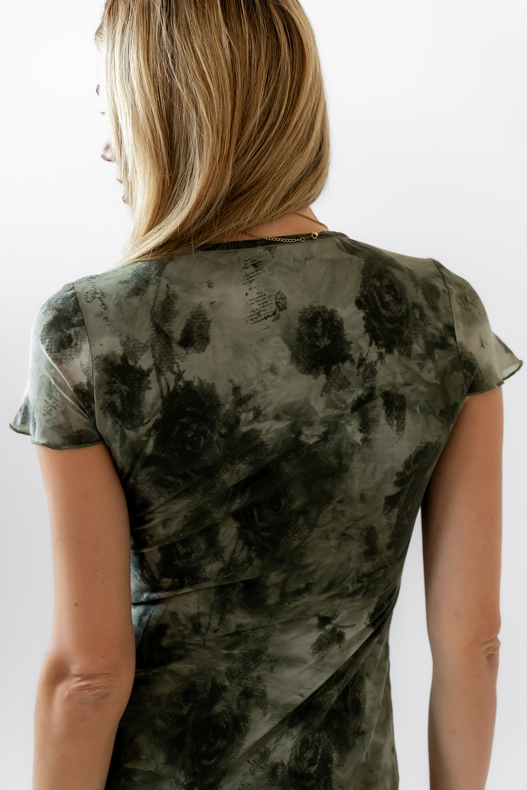 OLIVE MESH MAXI DRESS 