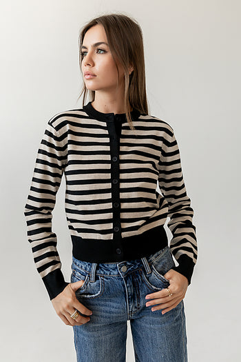 TAUPE STRIPED TOP