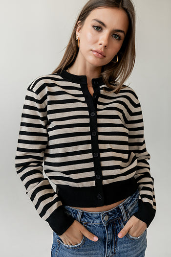 Striped Sweater in Taupe