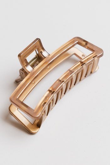 Abstract Cutout Claw Clip in Beige