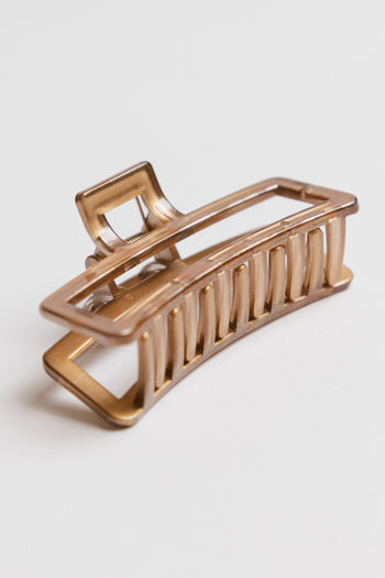 Abstract Cutout Claw Clip in Beige