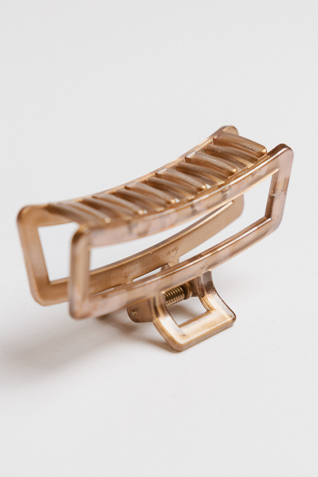 Abstract Cutout Claw Clip in Beige