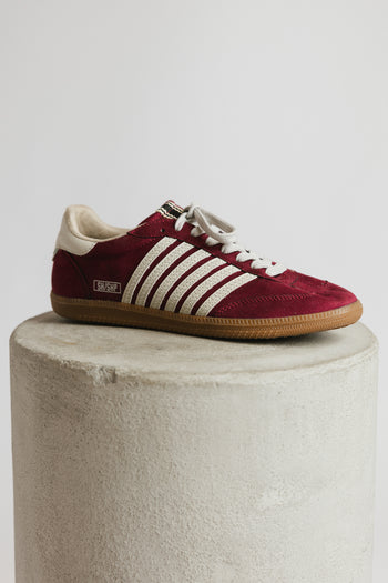 Stevie Striped Sneaker in Wine